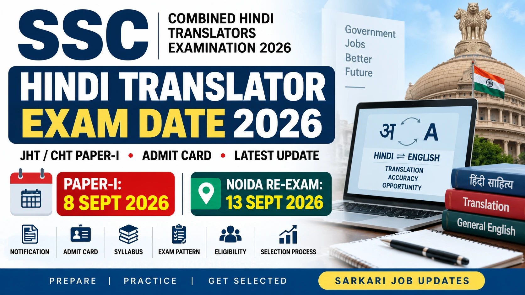 SSC Hindi Translator Exam Date 2026: JHT Exam Date, Admit Card & Syllabus