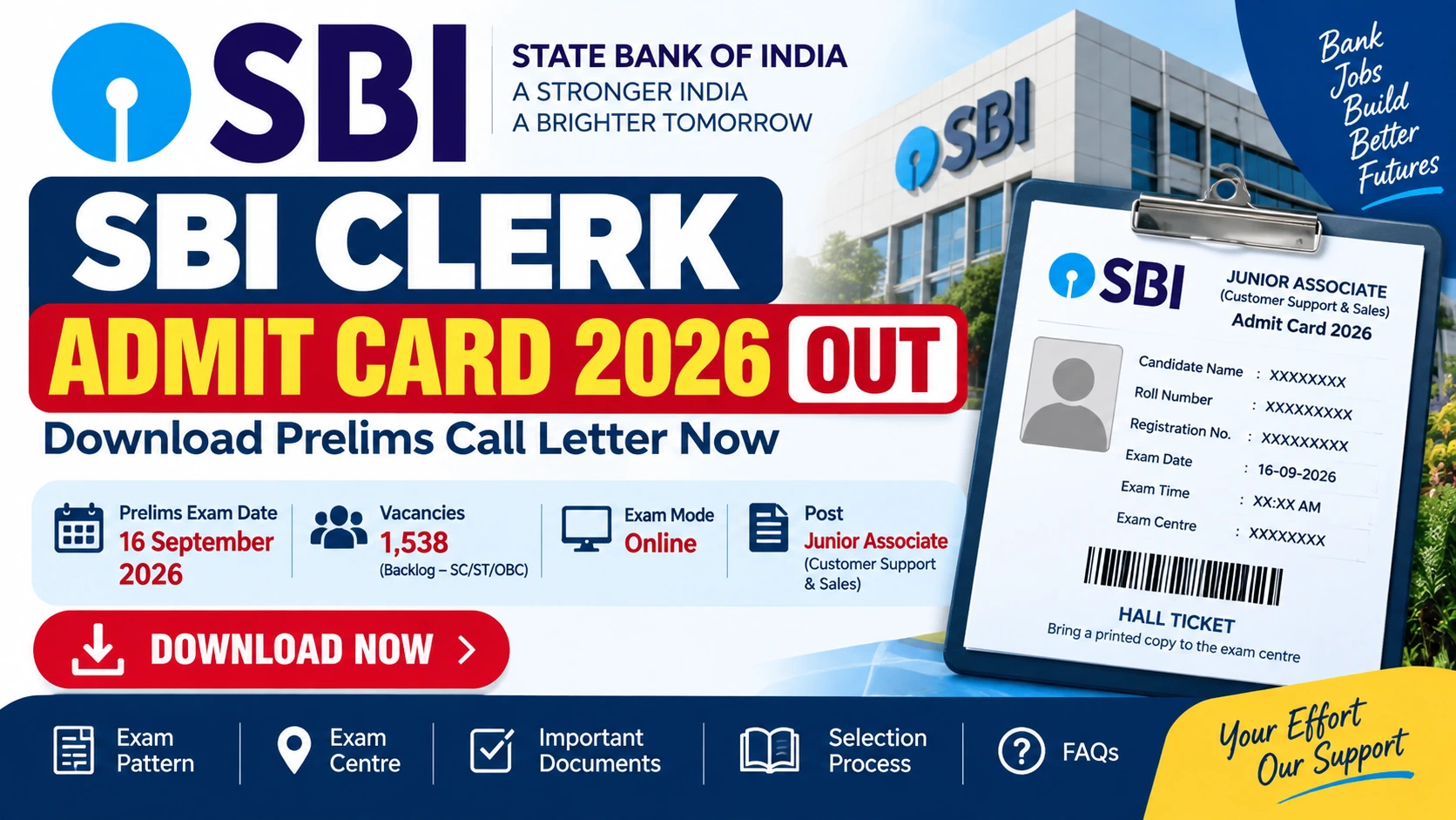 SBI Clerk Admit Card 2026 Out: Download Prelims Call Letter, Exam Date & Direct Link