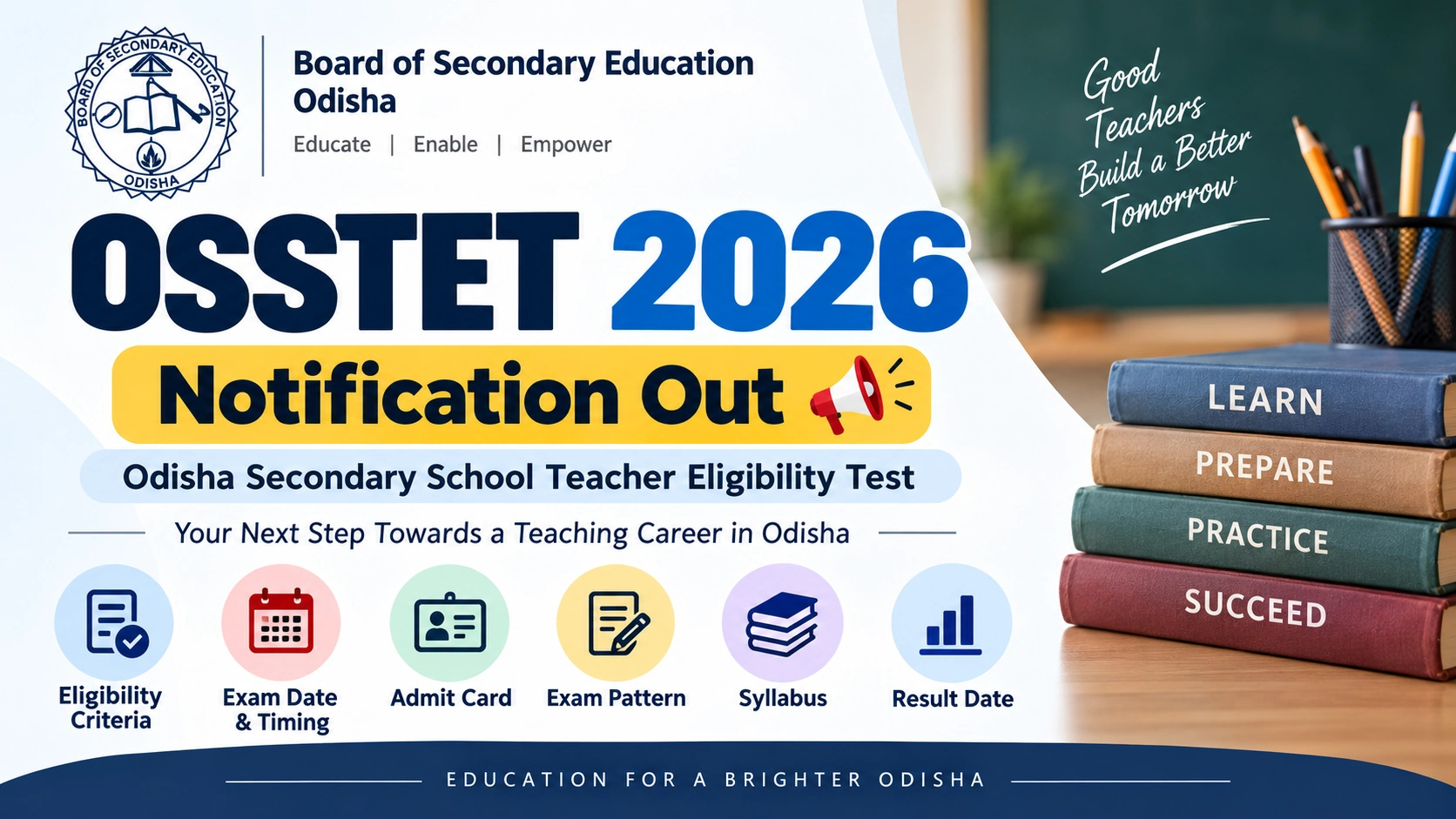 OSSTET 2026 Notification Out: Eligibility, Exam Date & Admit Card