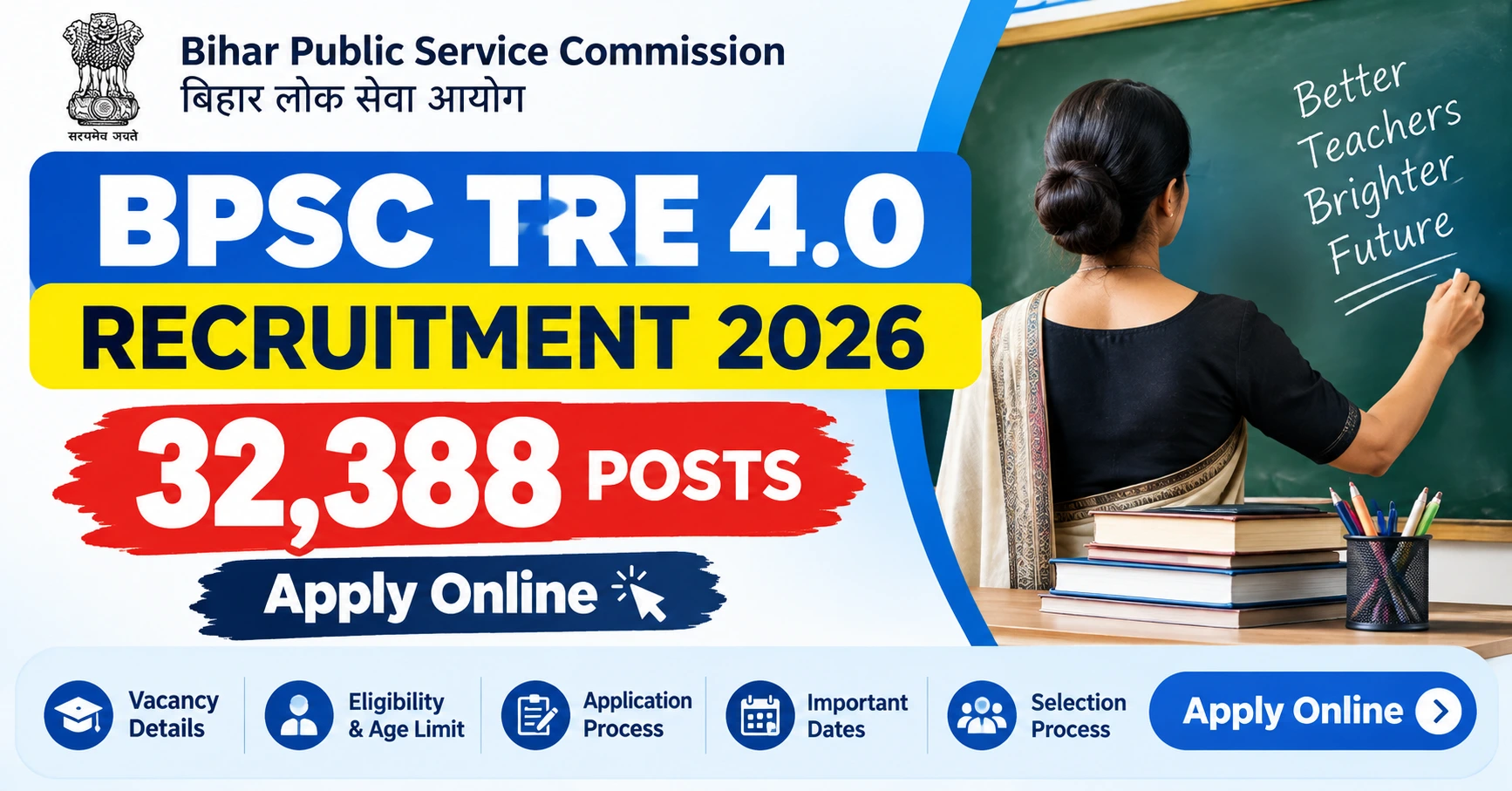 BPSC TRE 4.0 Recruitment 2026: 32,388 Posts, Apply Online