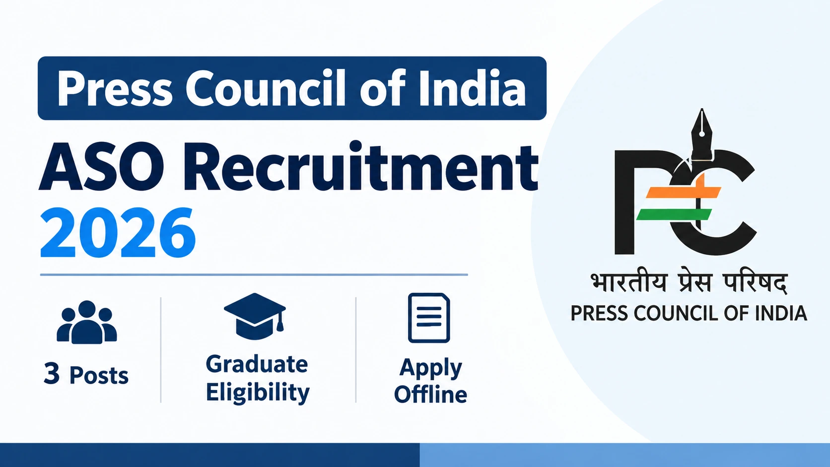 Press Council of India ASO Recruitment 2026: 3 Posts, Eligibility & Apply