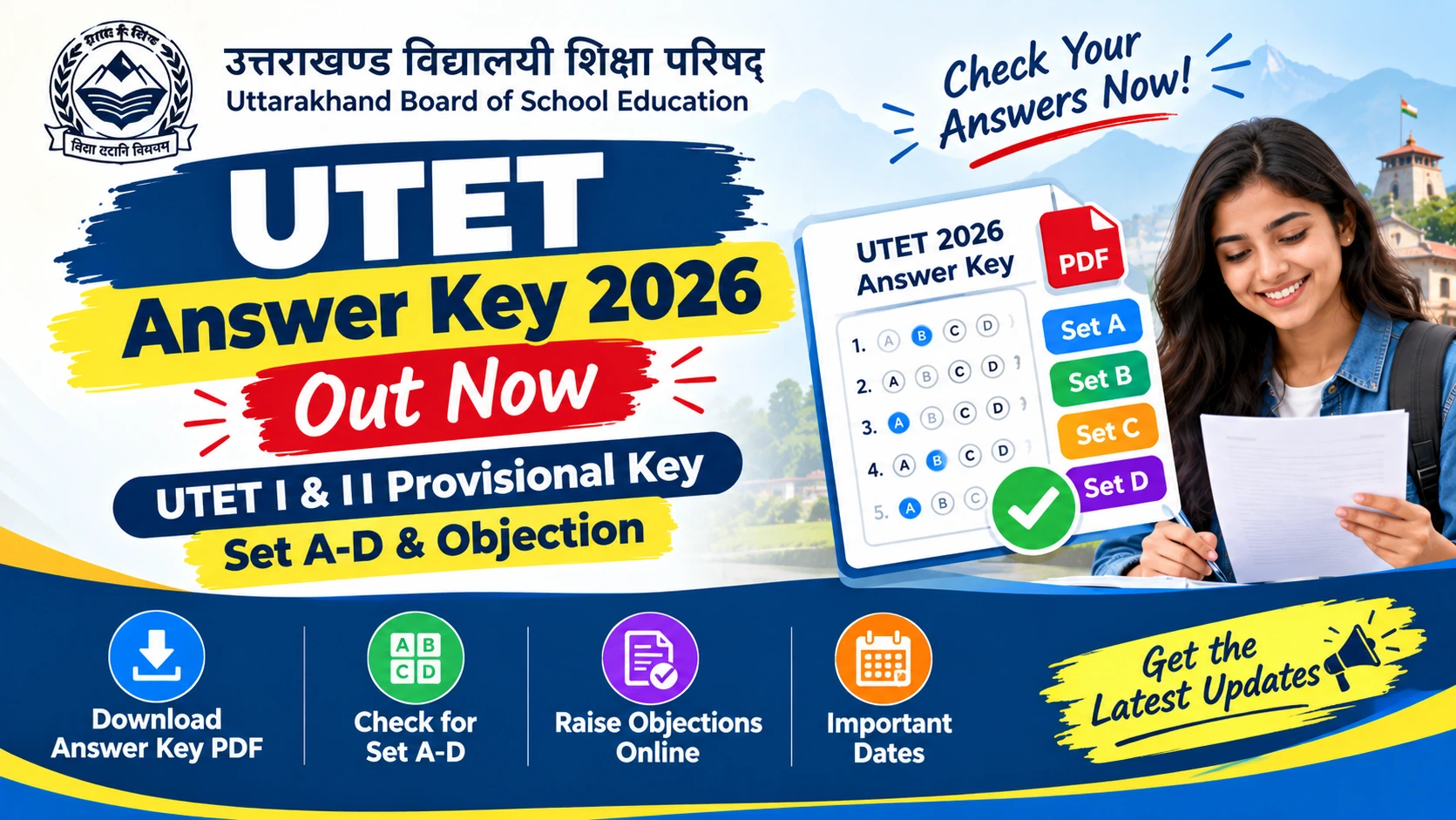 UBSE UTET Answer Key 2026 Out – UTET I & II Provisional Key